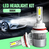 2pcs 9004 18W 1800LM 6000K Waterproof IP68 Car Auto LED Headlight with 2 COB LED Lamps, DC 9-36V(White Light)