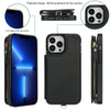 For iPhone 12 Pro Max Double Flap Zipper RFID Leather Phone Case with Short Lanyard(Black)