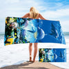 Seaside Portable Microfiber Beach Swim Printed Bath Towel 130x80cm(Dolphin)