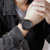 Skmei 1513 Fashion Trendy Steel Band Quartz Watch Mens Waterproof Leisure Watch(Black)