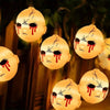 LED Halloween Decoration Atmosphere Layout Ghost Face Light String, Model: 1.5m 10 LEDs Always On(Warm White)