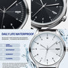 YAZOLE 502 Arabic Numerals Men Business Watch Fashion Quartz Watch(Silver Shell White Tray Brown Belt)