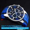 SKMEI 9128 Fashion Multifunctional 3D Large Dial Sports Wristwatch 30m Waterproof Quartz Watch(Blue)