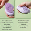Pet Shower Brush with Shampoo Dispenser, Blue, Fine Bristles