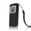 Portable AM / FM Two Bands Rechargeable Stereo Radio Mini Receiver with & LCD Screen & Earphone Jack & Lanyard (Black)