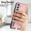For Samsung Galaxy S23+ 5G Retro Cross Leather Ring Side Insert Card Bag MagSafe Phone Case(Pink)