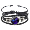 Twelve Constellation Luminous Bracelet Retro Leather Rope Woven Bracelet, Style: Aquarius