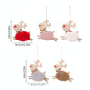 Christmas Tree Wooden Plush Elk Pendant Festival Decorations(Brown)