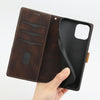For iPhone 14 Plus Grid Stitching Leather Phone Case with Lanyard(Brown)