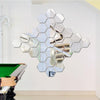 12 PCS 3D Hexagonal Mirror Wall Stickers Set, Size: 4*4cm(Silver)