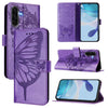 For Samsung Galaxy A56 5G Global Embossed Butterfly Leather Phone Case(Light Purple)