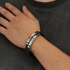 OPK PH1592 Stainless Steel Simple Glossy Double Braided Leather Bracelet