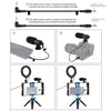 PULUZ 4 in 1 Vlogging Live Broadcast Smartphone Video Rig + 4.7 inch 12cm Ring LED Selfie Light Kits with Microphone + Tripod Mount + Cold Shoe Tripod Head for iPhone, Galaxy, Huawei, Xiaomi, HTC, LG, Google, and Other Smartphones(Blue)