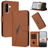 For Samsung Galaxy A36 5G Triangle Pattern Buckle Clasp Leather Phone Case(Brown)