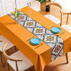 PVC Waterproof Oil-proof Embroidery Yarn Tablecloth, Size: 120x170cm(Ethnic Orange)