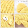 MZ8264 Cartoon Three-dimensional French Fries Duck Baby Skullcap Knitted Double Ball Woolen Hat, Size: Free Size(Crimson)