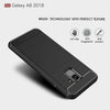 For Galaxy A8 (2018) Brushed Texture Carbon Fiber Shockproof TPU Protective Back Case (Grey)