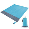 Polyester Waterproof Plaid Cloth Pocket Picnic Mat Outdoor Camping Beach Mat, Size: 2.1 x 2m(Light Blue + Gray)
