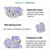 BSC890 925 Sterling Silver Dripping Oil Purple Flower Beads Diy Bracelet Accessories