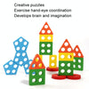 Children Geometric Shapes Color Matching Building Blocks Columns Toys(21 In 1 Colorful)