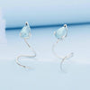 BSE755 Sterling Silver S925 Water Drop Ice Flower Zirconia Surround Earrings