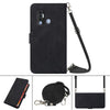 For Tecno Spark 7 Pro Crossbody 3D Embossed Flip Leather Phone Case(Black)