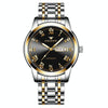 FNGEEN 4002 Men Roman Numeral Dial Sports Watch Student Luminous Quartz Watch(Between Gold Black Surface)