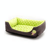 Small Green Cartoon Pet Kennel Cushion, Soft Plush Bed (S, 45x35x12cm)