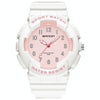 SANDA Small Fresh Digital All-match Waterproof Luminous Student Watch(White Pink)