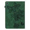 For Samsung Galaxy Tab S6 Lite P610/P615 Embossed Butterfly Pattern Horizontal Flip Leather Tablet Case(Green)