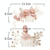 Fashion Flower Hair Combs Headdress Prom Bridal Wedding Hair Accessories Gold Leaves Hair Jewelry Hair Pins(Purple sets)