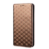 For Samsung Galaxy M31s Cubic Grid Texture Flip Leather Phone Case(Brown)