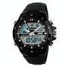 SKMEI 1016 Multifunctional Men Outdoor Sports Noctilucent Waterproof Double Digital Watch (Black)