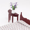 3 PCS 1:12 Mini Dollhouse Scene Decoration Mahogany Semi-circular Porch Table
