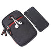 For 5.5-6.5 inch Mobile Phones Universal Canvas Waist Bag with Shoulder Strap & Earphone Jack(Navy Blue)