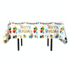 137x183cm Happy Birthday PET Aluminum Film Tablecloths Disposable Waterproof Party Decorative Table Cloth, Style: English White Balloon