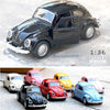 1:36 Beetle Classic Car Open Door Alloy Car Model Pull Back Children's Toy Car(Beige)