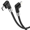 A9 30W USB-C/Type-C to 8 Pin Double Elbow Data Cable, Length:2m