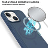 For iPhone 14 Plus Shockproof MagSafe Armor PC Hybrid TPU Phone Case(Ink Blue)
