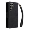 For Samsung Galaxy S25 Ultra 5G Rivet Buckle 9 Cards Three Fold Leather Phone Case(Black)