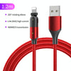 FXCL-WY09 2.4A USB to 8 Pin 180 Degree Rotating Elbow Charging Cable, Length:1.2m(Red)