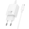 hoco N60 PD20W Type-C Charger Set with 1m Type-C to Type-C Cable, Specification:EU Plug(White)