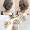 Metal Hair Clip Retro Large Hair Clip, Colour: Double Row Pearl Moon