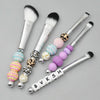 5-in-1  Metal Handle DIY Beaded Makeup Brush Set Blush Loose Powder Slanted Eye Shadow Brush, Color: Silver