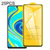 For Xiaomi Redmi Note 9 25 PCS 9D Full Glue Full Screen Tempered Glass Film