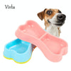 Pink Double Dog Bowl, Eco-Friendly Plastic, Small/Medium Pets