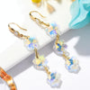 E2204-3 Flower Crystal Natural Crystal Handmade Earrings Zircon Long Earrings