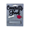 Creative Wooden Happy Graduation Greeting Cards Party Celebrations Congrats Card with Money Holder(Grey)