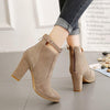 Women Shoes Suede Boots Pointed High Heels, Size:37(Black)