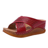 Thick-Bottomed Muffin Wedge Sandals, Shoe Size:36(Red)